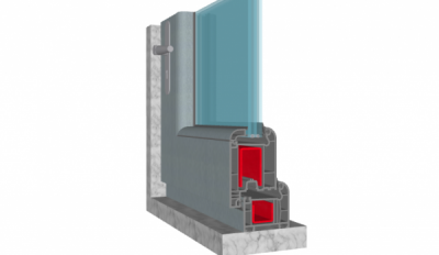 Oval 70 Gri Üç Camlı Kapı Uygulama Kesiti